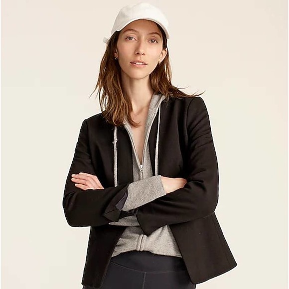 J. Crew Womens Size 6 Blazer Going Out Stretch Twill Open Front Black Lined